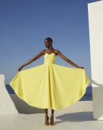 Strapless Sculptural Midi Dress