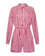 Striped Open-Back Playsuit - Image 2