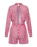 Striped Open-Back Playsuit - Image 3
