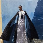 Two – Tone Cape Maxi Dress