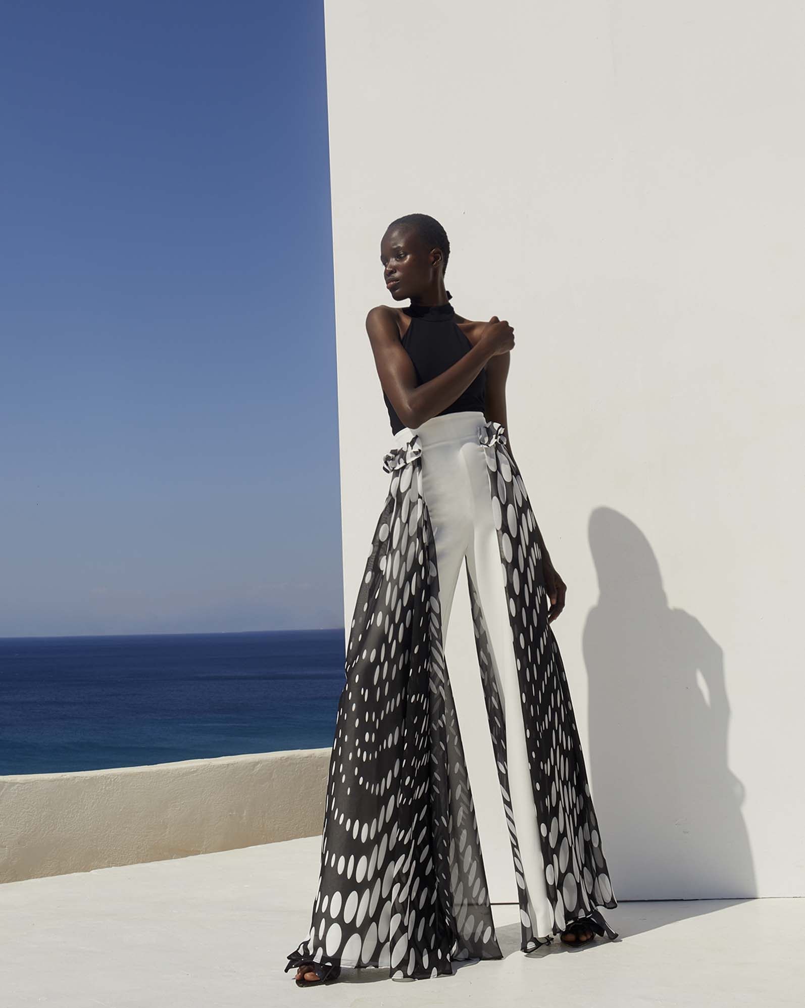 0300 Polka – Dot Statement Overlay Pants - Image 1