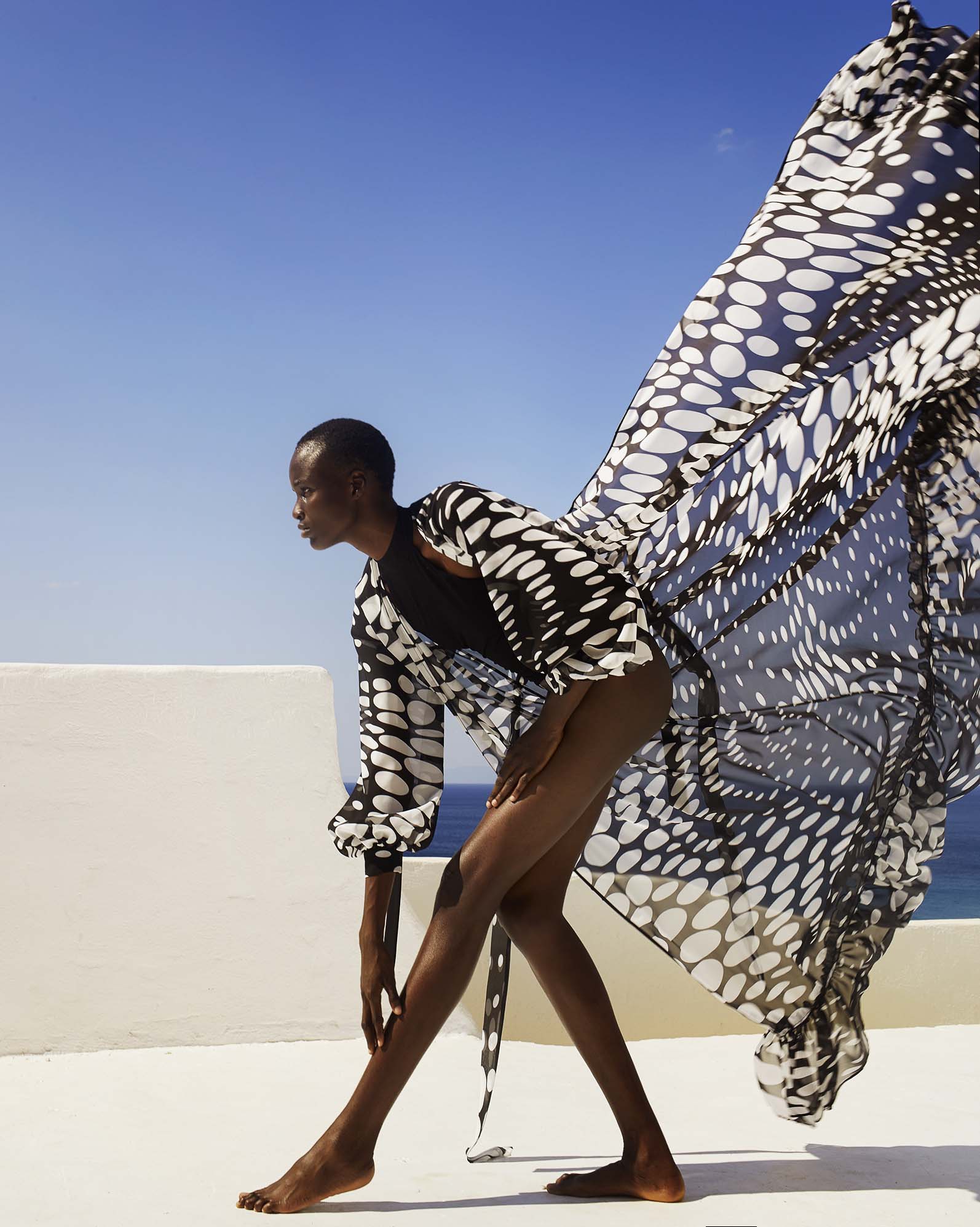 0306 Polka – Dot Flowing Kimono - Image 1